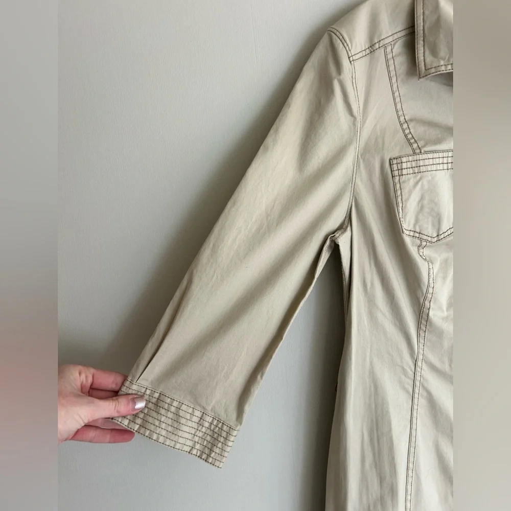 NWOT BODEN Khaki Button Down Cotton Twill Shirt Dress Safari French Utility Sz 6 - Picture 6 of 16